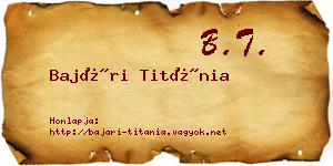 Bajári Titánia névjegykártya